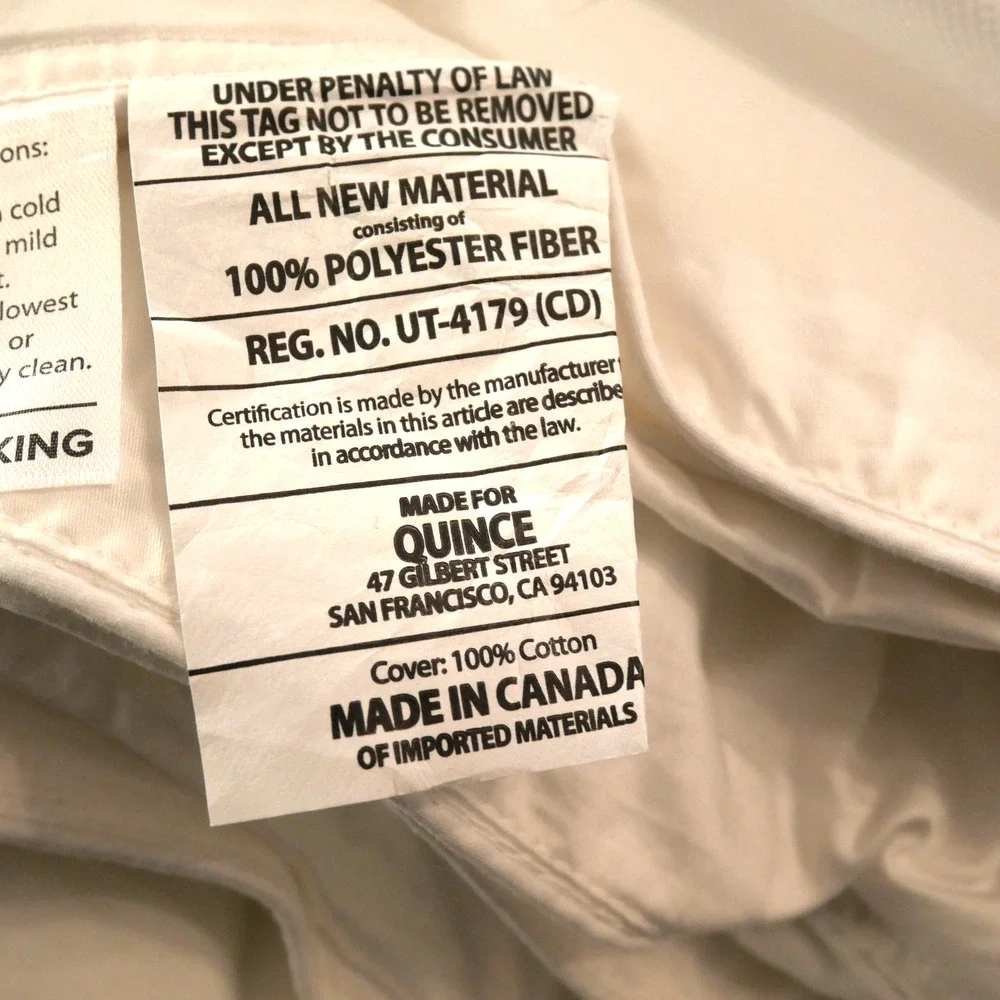 Quince KING Duvet Insert Lightweight Premium Down Alternative Calif King NEW
